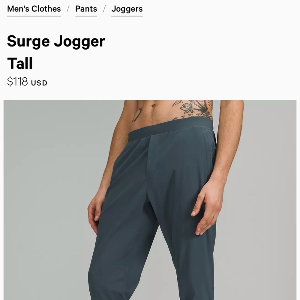 Lululemon Surge Joggers - Iron Blue